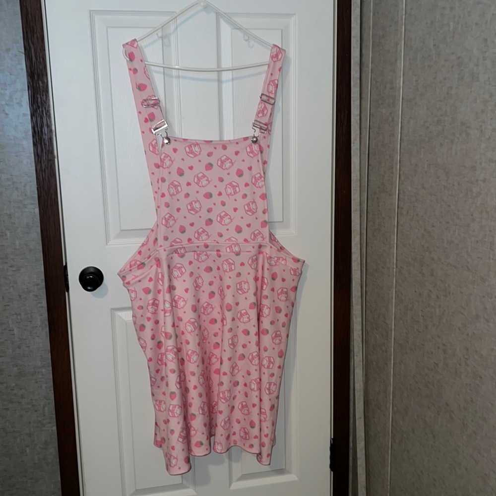 Strawberry Cow coverall dress